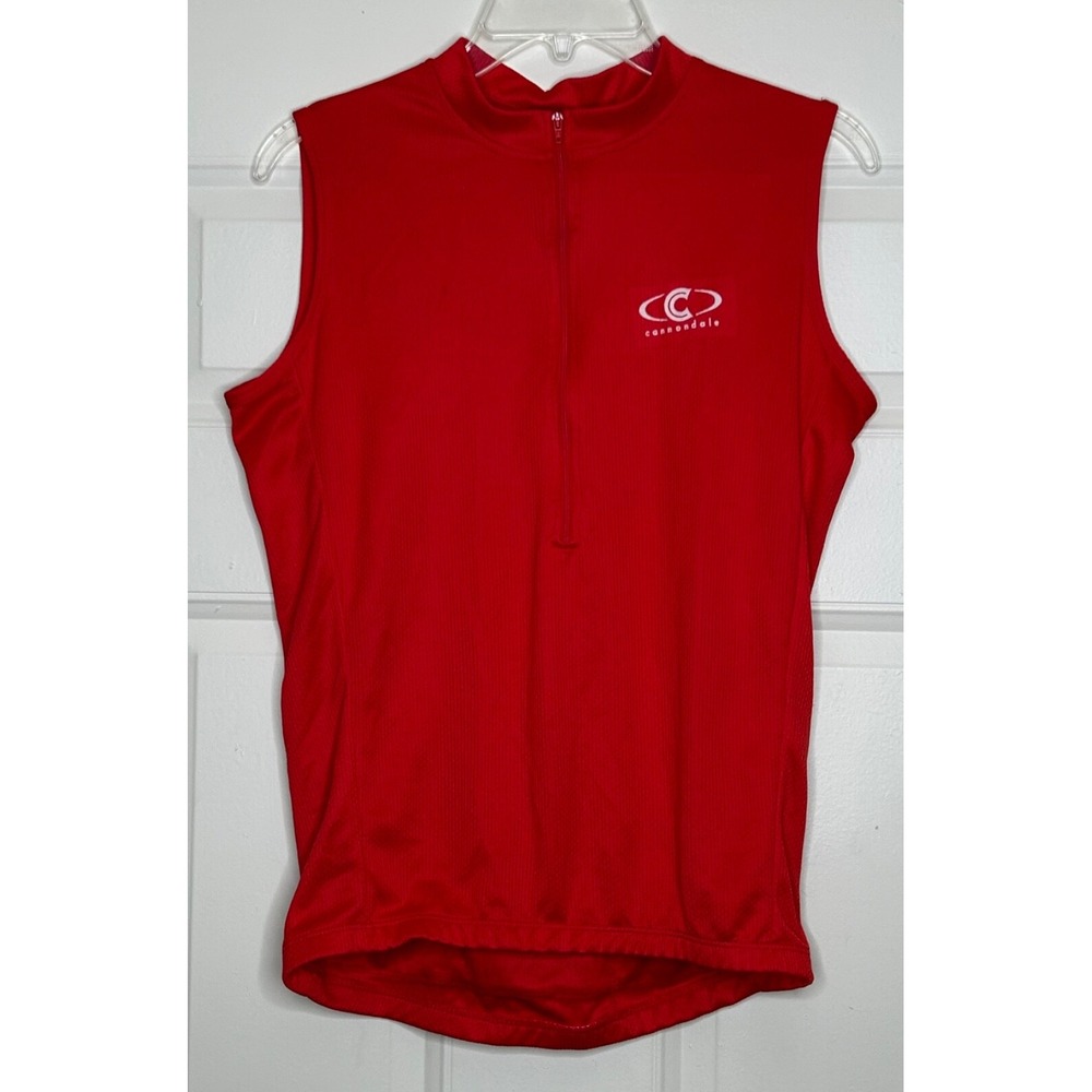 Vtg Cannondale Mens Sleeveless Half Zip Red XL‎ Cycling Shirt USA